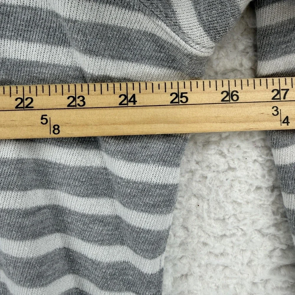 Polo Ralph Lauren Hoodie Mens XL Gray Striped Knit Pullover Logo Sweatshirt